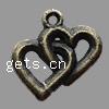 Zinc Alloy Heart Pendants, plated Approx 2mm 