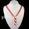 Collier en Murano bijoux, chalumeau, avec Ruban, hélice, rouge .5 pouce, Vendu par brin