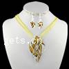 Lampwork Jewelry Sets, earring & necklace, with Brass, Leaf  .5 Inch 