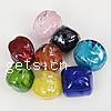 Plattierte Lampwork Perlen, oval, innen Twist, gemischte Farben, 15x17x13mm, Bohrung:ca. 2mm, 1000/PC, verkauft von PC