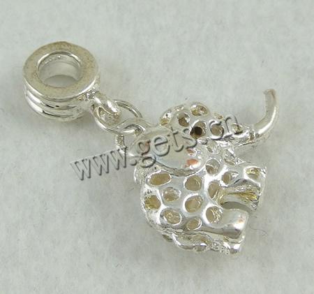 Zink Legierung Europa Anhänger, Zinklegierung, Tier, plattiert, mit Strass, keine, 22x18x9mm, Bohrung:ca. 2.5mm, verkauft von PC