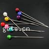 Eisen Ball Head Pin, mit Glasperlen, gemischte Farben, 33.5x4x0.5mm, ca. 550PCs/Box, verkauft von Box