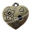 Zinc Alloy Heart Pendants, plated Approx 2mm 