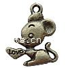 Zinc Alloy Animal Pendants, Mouse, plated Approx 2mm 