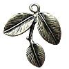 Pendentifs feuilles en alliage de zinc , Placage, plus de couleurs à choisir Environ 2.5mm, Vendu par PC