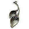 Zinc Alloy Leaf Pendants, plated Approx 2mm 