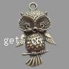 Zinc Alloy Animal Pendants, Owl, plated Approx 3mm 