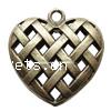 Zinc Alloy Heart Pendants, plated, hollow Approx 3mm 