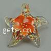 Inner Flower Lampwork Pendants, Star, gold sand & two tone Approx 8mm 