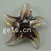 Inner Flower Lampwork Pendants, Star Approx 8mm 