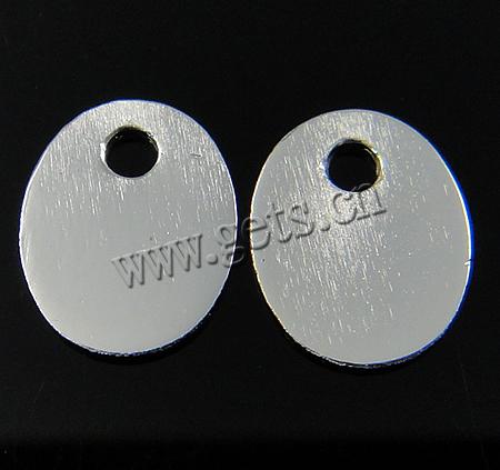 Sterling Silber Tag, 925 Sterling Silber, oval, plattiert, keine, 7.5x6x0.5mm, Bohrung:ca. 1.5mm, verkauft von PC