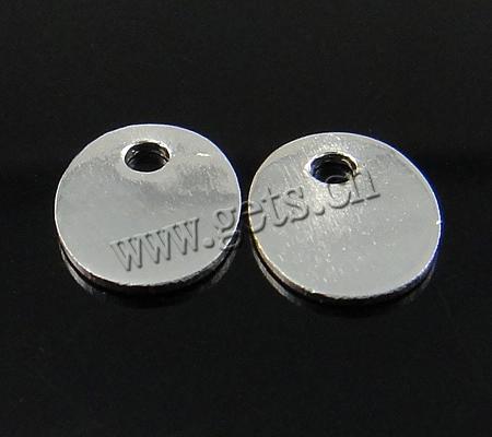 Sterling Silber Tag, 925 Sterling Silber, oval, plattiert, keine, 7.5x6x0.5mm, Bohrung:ca. 1.5mm, verkauft von PC