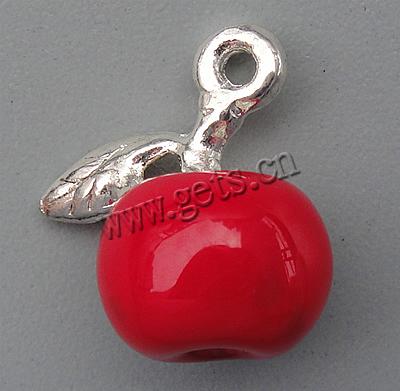 Zinc Alloy Enamel Pendants, Apple, plated, more colors for choice, 13x15x11mm, Hole:Approx 2mm, Sold By PC