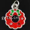 Zinc Alloy Enamel Pendants, Flower, plated, with rhinestone nickel, lead & cadmium free Approx 3mm 