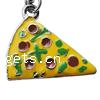 Zinc Alloy Enamel Pendants, Pizza nickel, lead & cadmium free Approx 2mm 