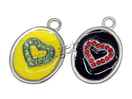 Zinc Alloy Enamel Pendants, Oval, plated, more colors for choice, 28x40mm, Hole:Approx 2mm, Sold By PC