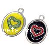 Zinc Alloy Enamel Pendants, Oval, plated Approx 2mm 