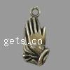 Zinc Alloy Hand Pendants, plated cadmium free Approx 1mm 