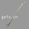 Zinc Alloy Connector Bar, plated, 1/1 loop cadmium free Approx 2mm 