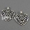 Zinc Alloy Heart Pendants, plated, hollow cadmium free Approx Approx 