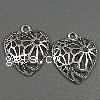 Zinc Alloy Heart Pendants, plated, hollow cadmium free Approx 2mm, Approx 