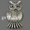 Zinc Alloy Animal Pendants, Owl, plated Approx 2mm 