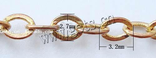 Messing ovale Kette, plattiert, Oval-Kette, keine, frei von Kadmium, 3.2x2.7x0.5mm, Länge:100 m, verkauft von Menge