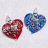 Lampwork Pendants, Heart, handmade Approx 6mm 