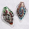 Lampwork Pendants, Leaf, handmade, gold sand & silver foil Approx 12mm 