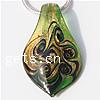 Lampwork Pendants, Leaf, handmade, gold powder Approx 