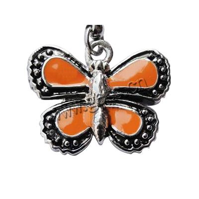 Zinc Alloy Enamel Pendants, Butterfly, plated, more colors for choice, 17x19mm, Hole:Approx 2mm, Sold By PC