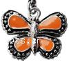 Zinc Alloy Enamel Pendants, Butterfly, plated Approx 2mm 