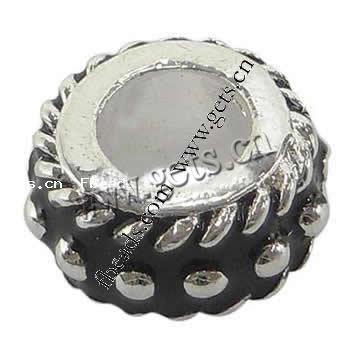 Abalorios de Europeo de latón de esmalte, metal, Tambor, chapado, sin rosca, más colores para la opción, 13x6mm, agujero:aproximado 6mm, Vendido por UD