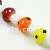 Pflanze Lampwork Perlen, Pilz, gemischte Farben, 10x13mm, Bohrung:ca. 3mm, Länge:9.8 ZollInch, 20PCs/Strang, verkauft von Strang