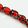 Perles murano animaux, chalumeau, coccinelle, rouge Environ 2mm pouce Vendu par brin