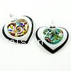 Lampwork Pendants, Heart, handmade, gold sand Approx 5mm 