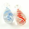 Lampwork Pendants, Teardrop, handmade, stripe Approx 8mm 