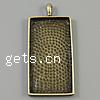 Zinc Alloy Pendant Cabochon Setting, Rectangle, plated Approx 