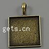 Zinc Alloy Pendant Cabochon Setting, Square, plated Approx 