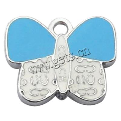 Zinc Alloy Enamel Pendants, Butterfly, more colors for choice, 20x16mm, Sold By PC