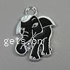 Zinc Alloy Enamel Pendants, Elephant, black Approx 3mm 