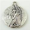 Zinc Alloy Flat Round Pendants, plated Approx 1mm 