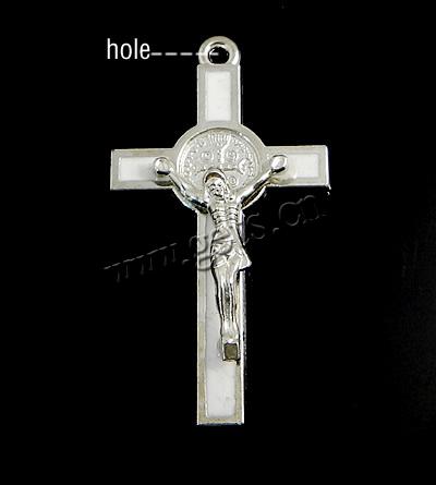 Zinklegierung Kreuz Anhänger, plattiert, Emaille, keine, 53x29x6mm, Bohrung:ca. 2mm, verkauft von PC