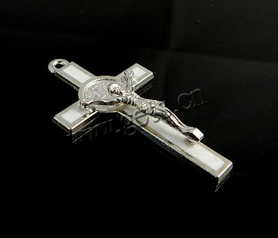 Zinklegierung Kreuz Anhänger, plattiert, Emaille, keine, 53x29x6mm, Bohrung:ca. 2mm, verkauft von PC