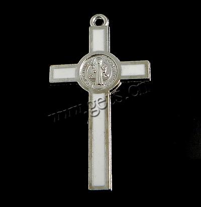 Zinklegierung Kreuz Anhänger, plattiert, Emaille, keine, 53x29x6mm, Bohrung:ca. 2mm, verkauft von PC