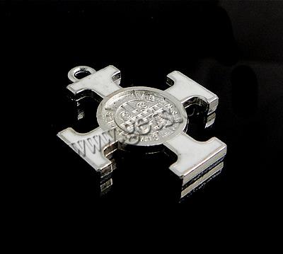 Zinklegierung Kreuz Anhänger, plattiert, Emaille, keine, 30x25x3mm, Bohrung:ca. 2mm, verkauft von PC