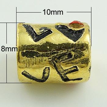 Strass Zink Legierung Europa Perlen, Zinklegierung, Rohr, plattiert, Kundenindividuell & ohne troll & mit Strass, keine, 10x8mm, Bohrung:ca. 4mm, verkauft von PC