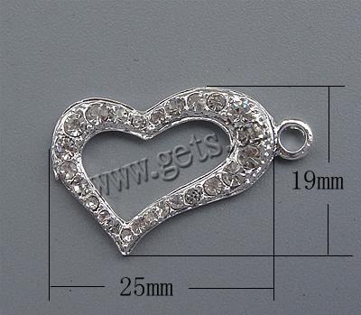 Zinc Alloy Heart Pendants, plated, more colors for choice, 19x25x2.5mm, Hole:Approx 2.5mm, Sold By PC