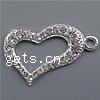 Zinc Alloy Heart Pendants, plated Approx 2.5mm 