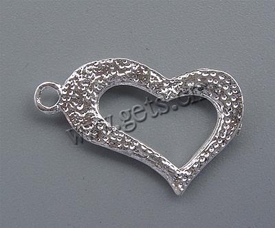 Zinc Alloy Heart Pendants, plated, more colors for choice, 19x25x2.5mm, Hole:Approx 2.5mm, Sold By PC